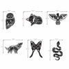 SET OF 6 BLACK ANIMAL WOOD WALL DECOR