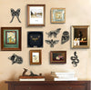 SET OF 6 BLACK ANIMAL WOOD WALL DECOR