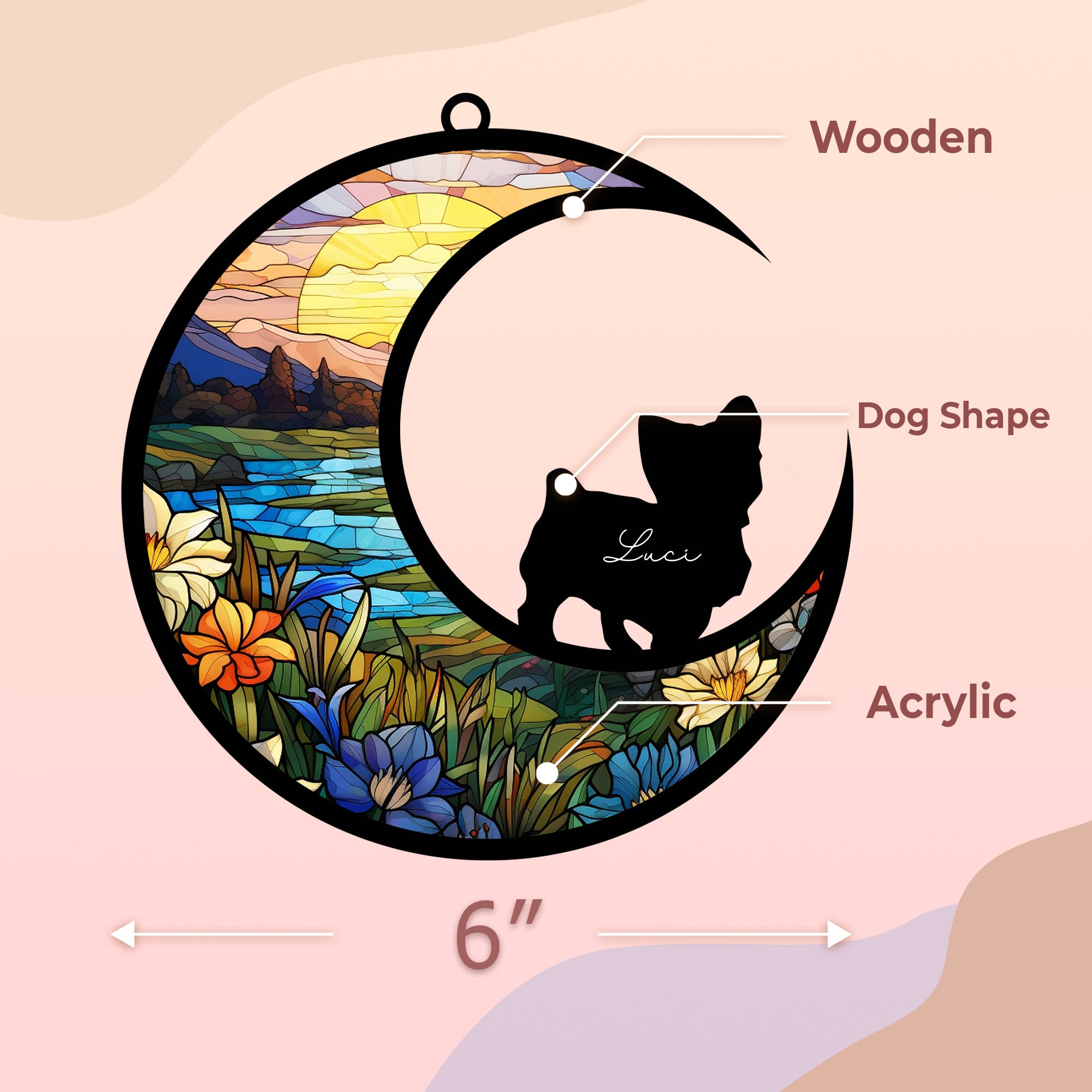 Yorkshire Terriers Dog Memorial Suncatcher Window Hanging Remberance Gift
