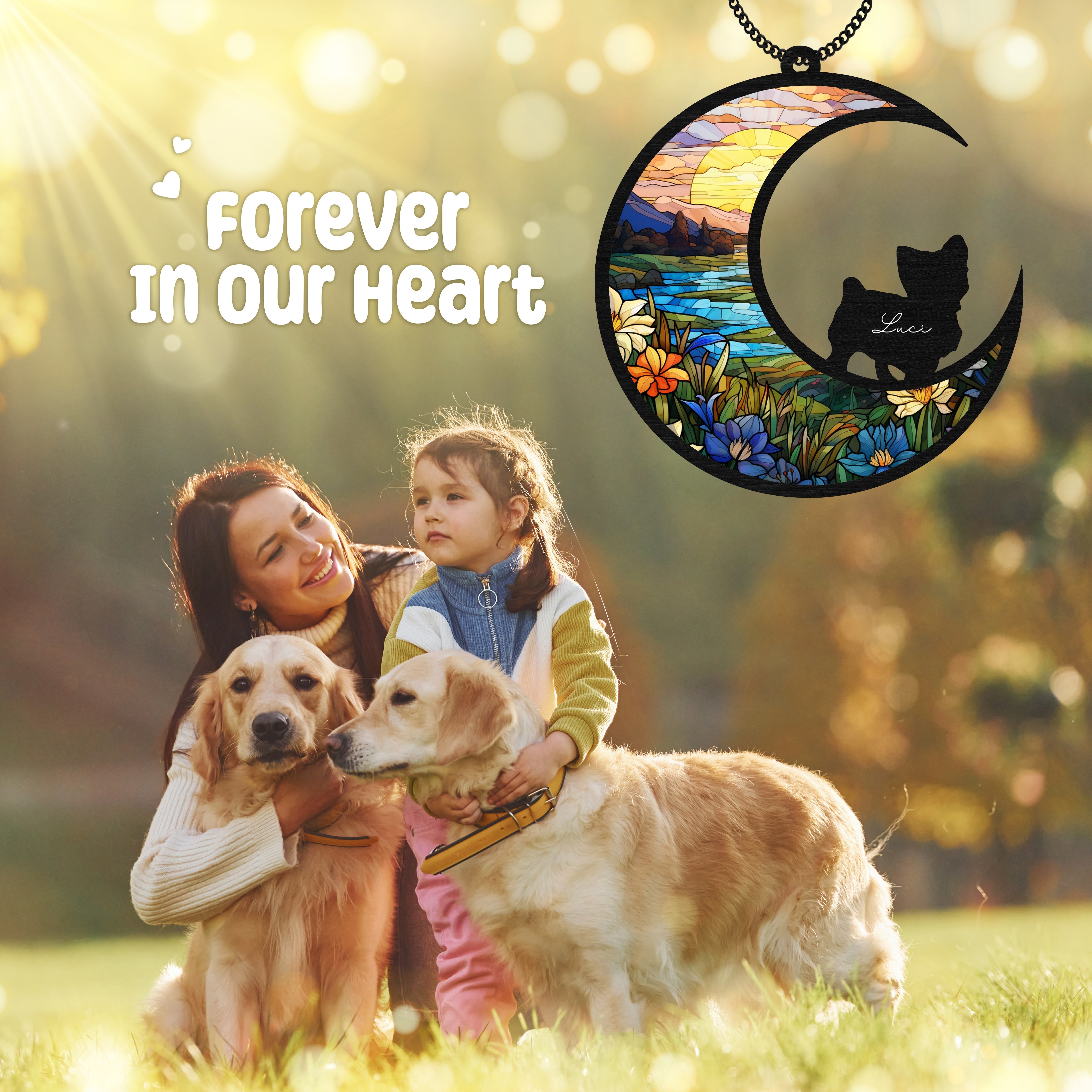 Yorkshire Terriers Dog Memorial Suncatcher Window Hanging Remberance Gift