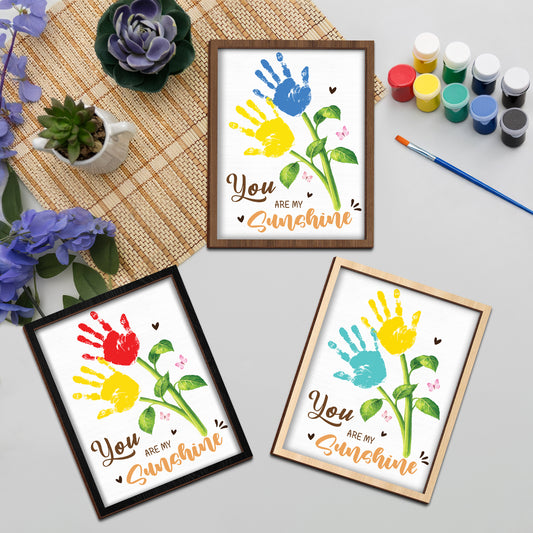Personalized Sunflower Handprint Wooden Sign DIY Kit - Custom Keepsake Gift