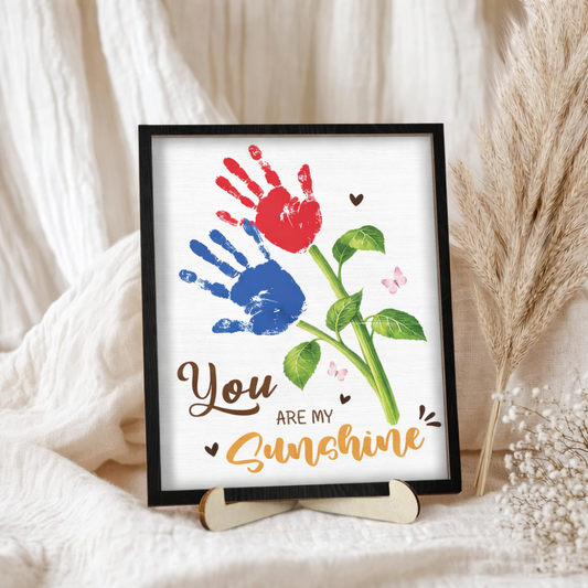 Personalized Sunflower Handprint Wooden Sign DIY Kit - Custom Keepsake Gift