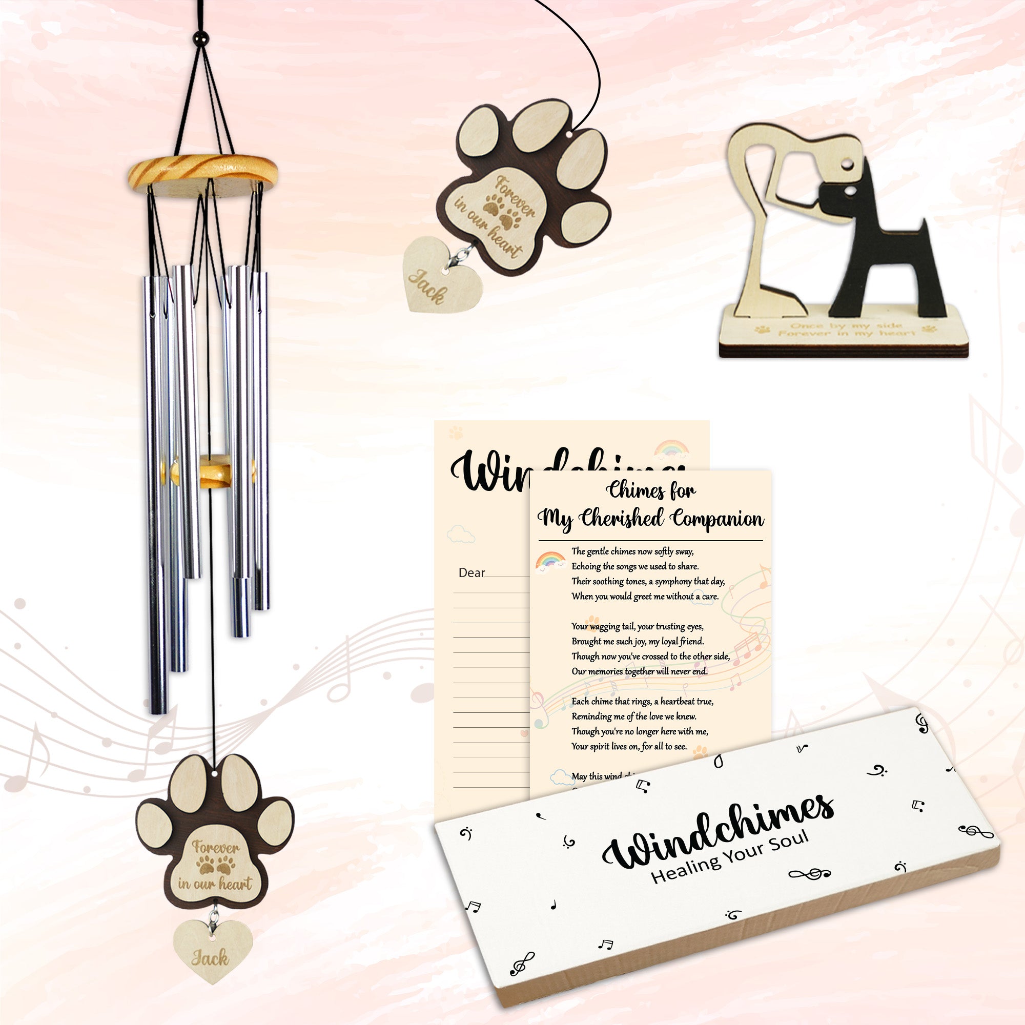 Wind Chimes, Garden Wind Chimes, Memorial Wind Chimes, Windchimes suncatcher gift sympathy, Pet Loss Gift