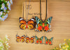 Woman Wooden Butterfly Jewelry Set Sunset Moth Urania Ripheus Monarch Butterfly