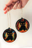 Halloween Black Cat Stained Glass Window Hanging Suncatcher for Windows