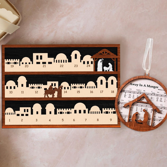 Christmas Countdown & Baby Jesus Ornament Christmas Gifts Nativity Advent Calendar Christian Christ Centered Holiday Gift for Family Friends