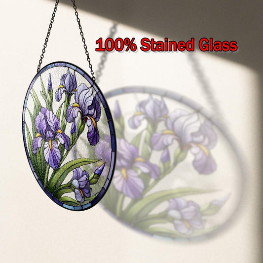 Aster Stained Glass, September Birth Month Suncatcher, Purple Flower Window Hanging Gift for Mom, Birth Flower Gift for Her Mom