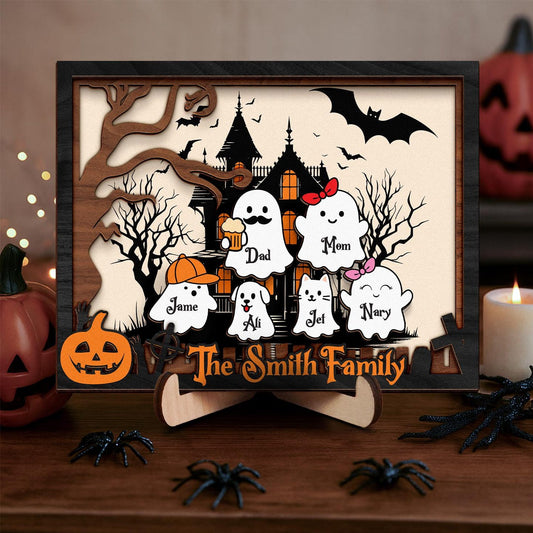 Halloween Ghost Family Personalized, Our Boo Crew, Halloween Family Sign, Cute Halloween Decor, Creepy Kooky Spooky Wall Decor, Ghost Family