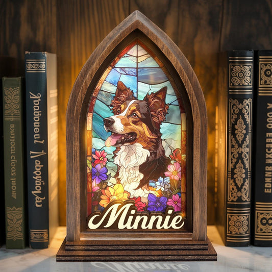 Custom Pet Portrait Book Nook with Light