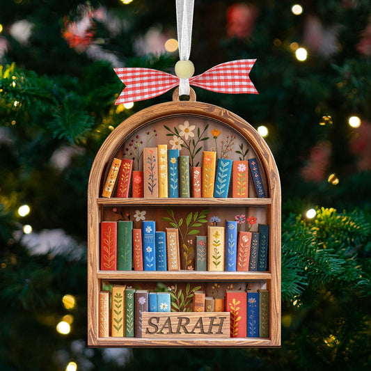 Custom Christmas Book Ornament for Book Club,Book Lover,Book Gift for Reader,Bookish,Bookshelf Decor,Librarian Xmas Gift,Christmas Ornament