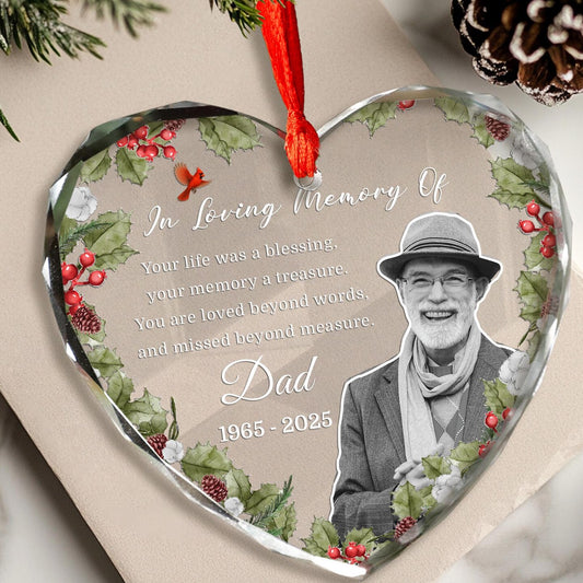 Custom Photo Memorial Ornament,Dad Mom Remembrance Christmas Gift,Loss A Loved One,Mom Ornament,Family Gift,Picture Ornament,Christmas Gift