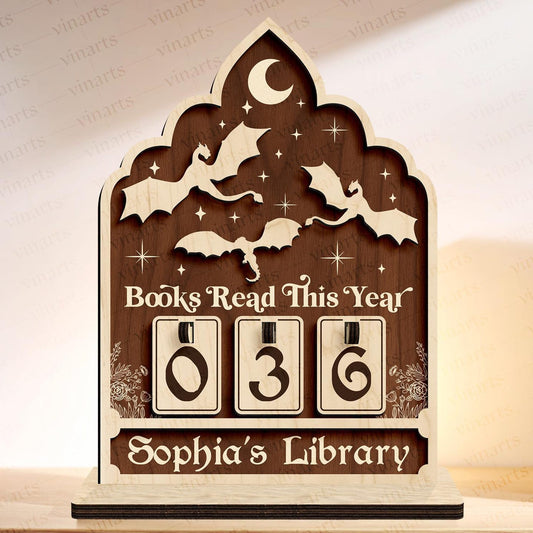 Personalized Book Read This Years,Night Court Books Tracker,Book Read Tracker, Bookish Decor Gift, Book Lovers Gift,Custom Bookshelf Counter