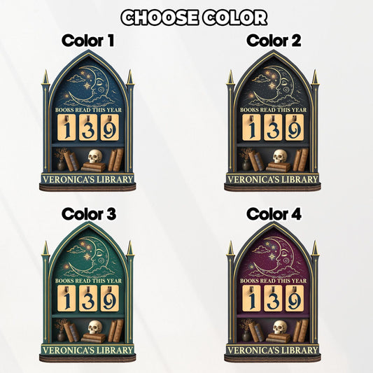 Personalized  Book Lover Gift, Book Read This Years, Gothic Books Tracker, Bookish Decor Gift, Book Lovers Gift,Books Read This Year Counter