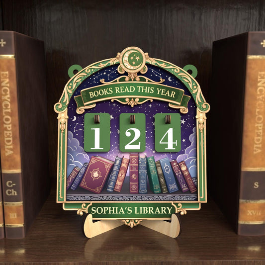 Custom Books Read Tracker,Books Read This Year Counter,Book Lover,Library Reading Tracker,Bookshelf Decor,Reader Gift,Books Tracker,Book End