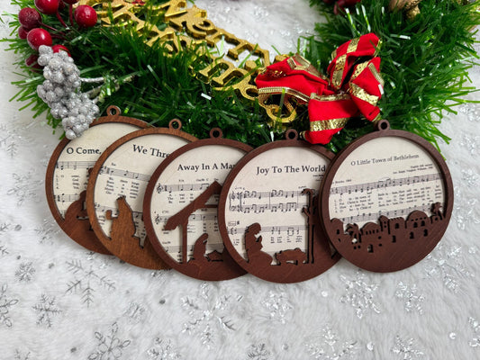 Music Sheet Nativity Ornament, Nativity Christmas Ornament 2024, Holiday Gift Religious, Meaningful Christmas Christian Gift