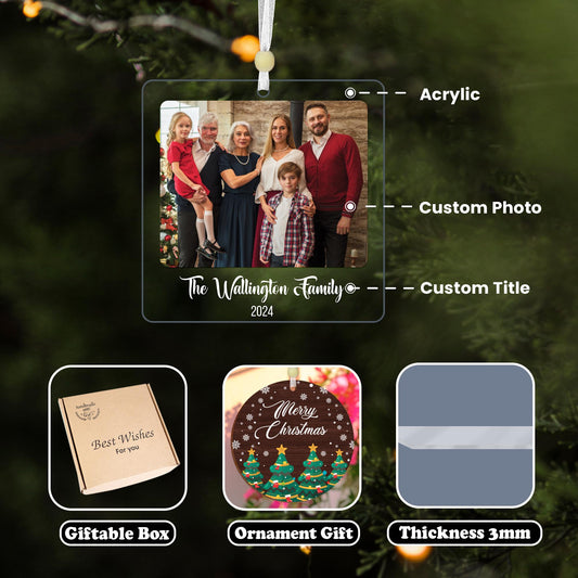 Custom Family Photo Christmas Ornament,Family Ornament,Family Picture Ornaments,Christmas Gift,Photo Ornament,Couple Ornament,Bestie Gift