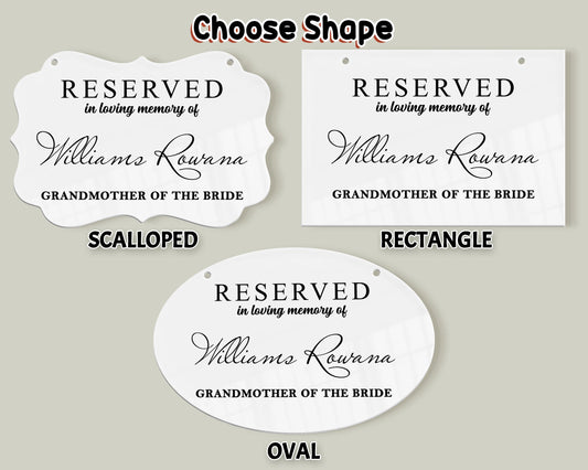 Reserved In Loving Memory Wedding Sign,Reserved Memorial Sign,Memorial Hanging Chair Sign,Sympathy Gift,Chair Banner In Memory Of Loved Ones