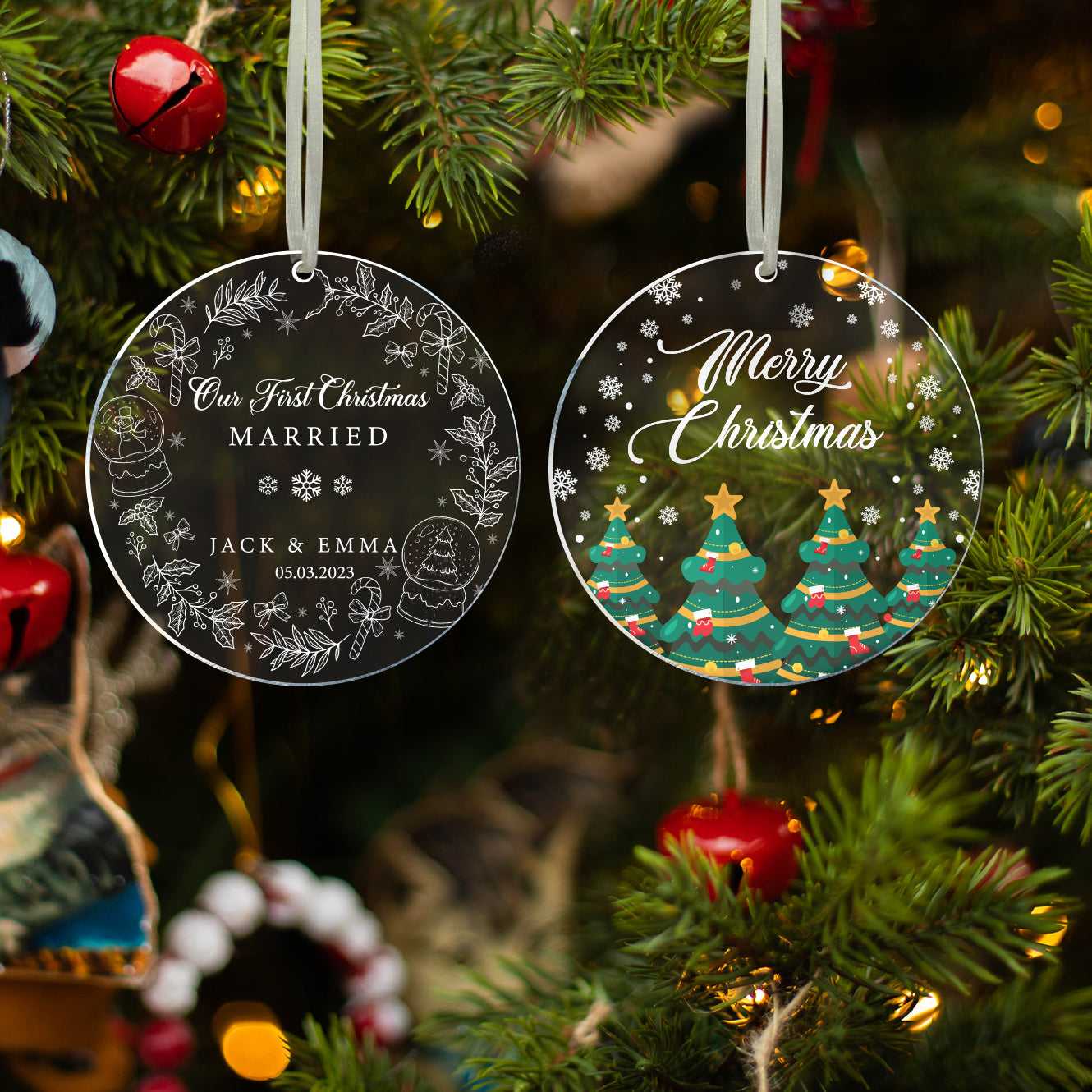 Wedding Christmas Ornament, Our First Christmas Married Ornament 2023, Wedding Ornament Keepsake, Celebrate Your First Christmas Together, Newlywed Gifts