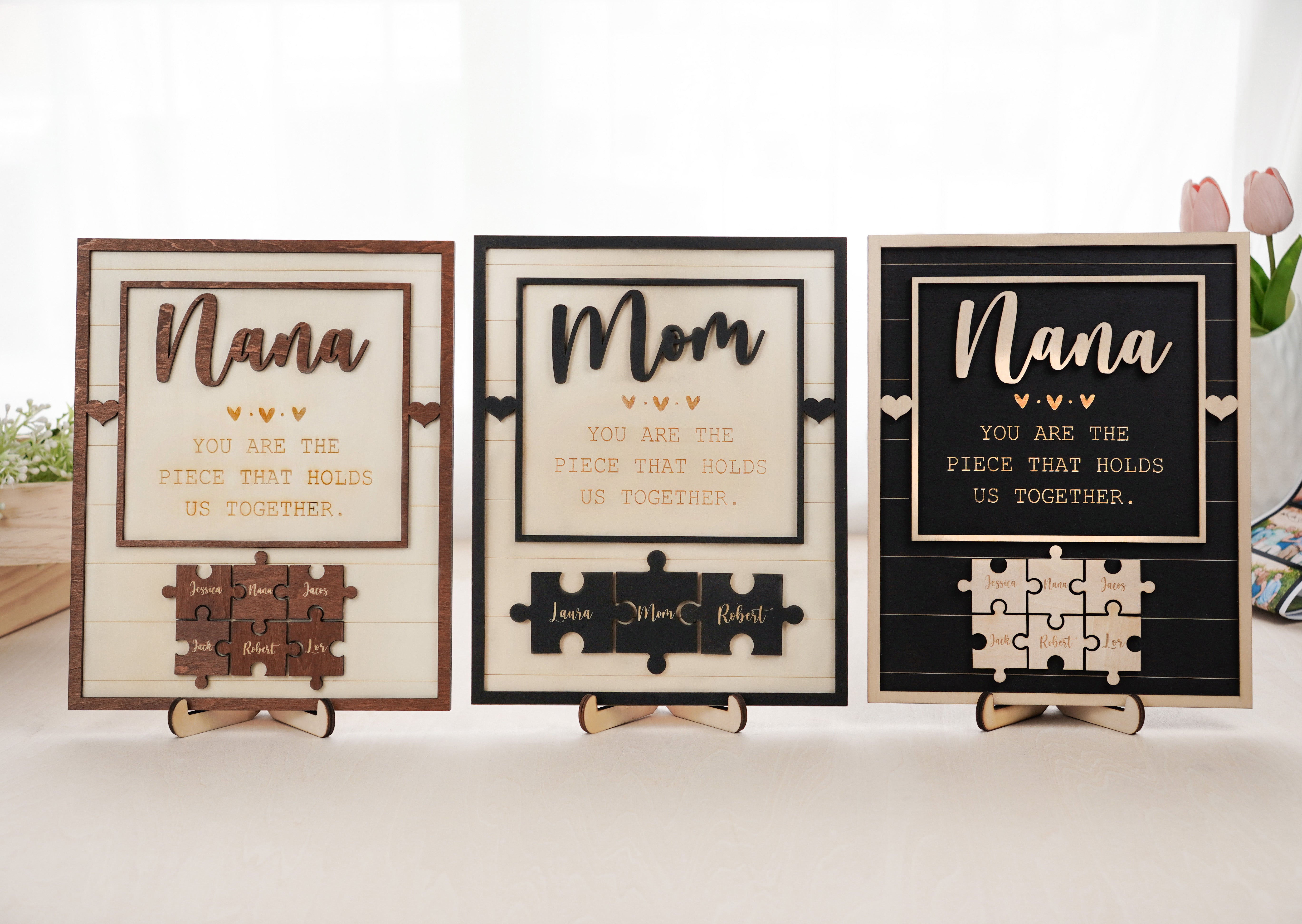 Custom Mother's Day Gift First Mom Wooden Puzzle  Frame