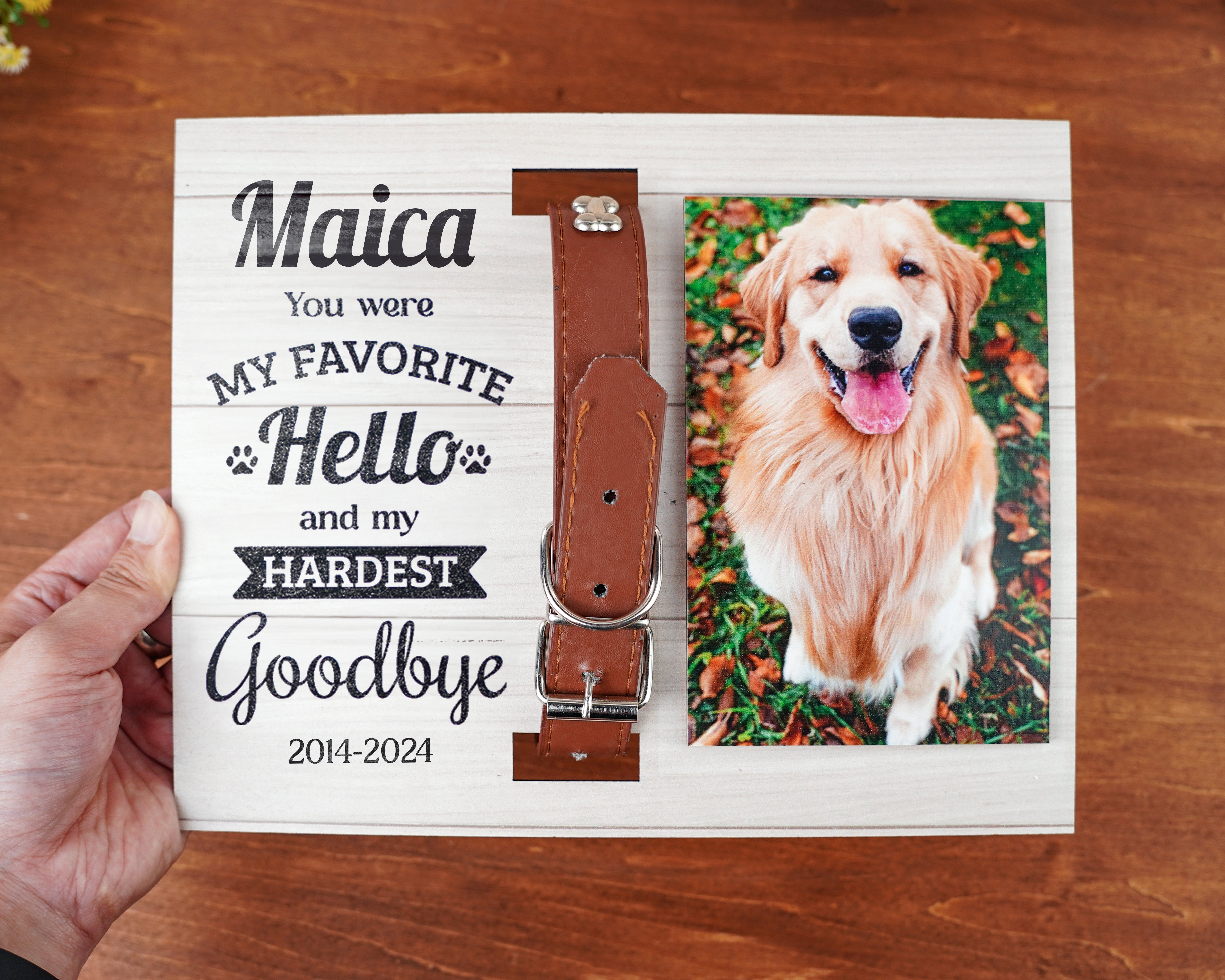 DNPETS Pet Memorial Printed Wooden Photo Frame Dog Loss Gift