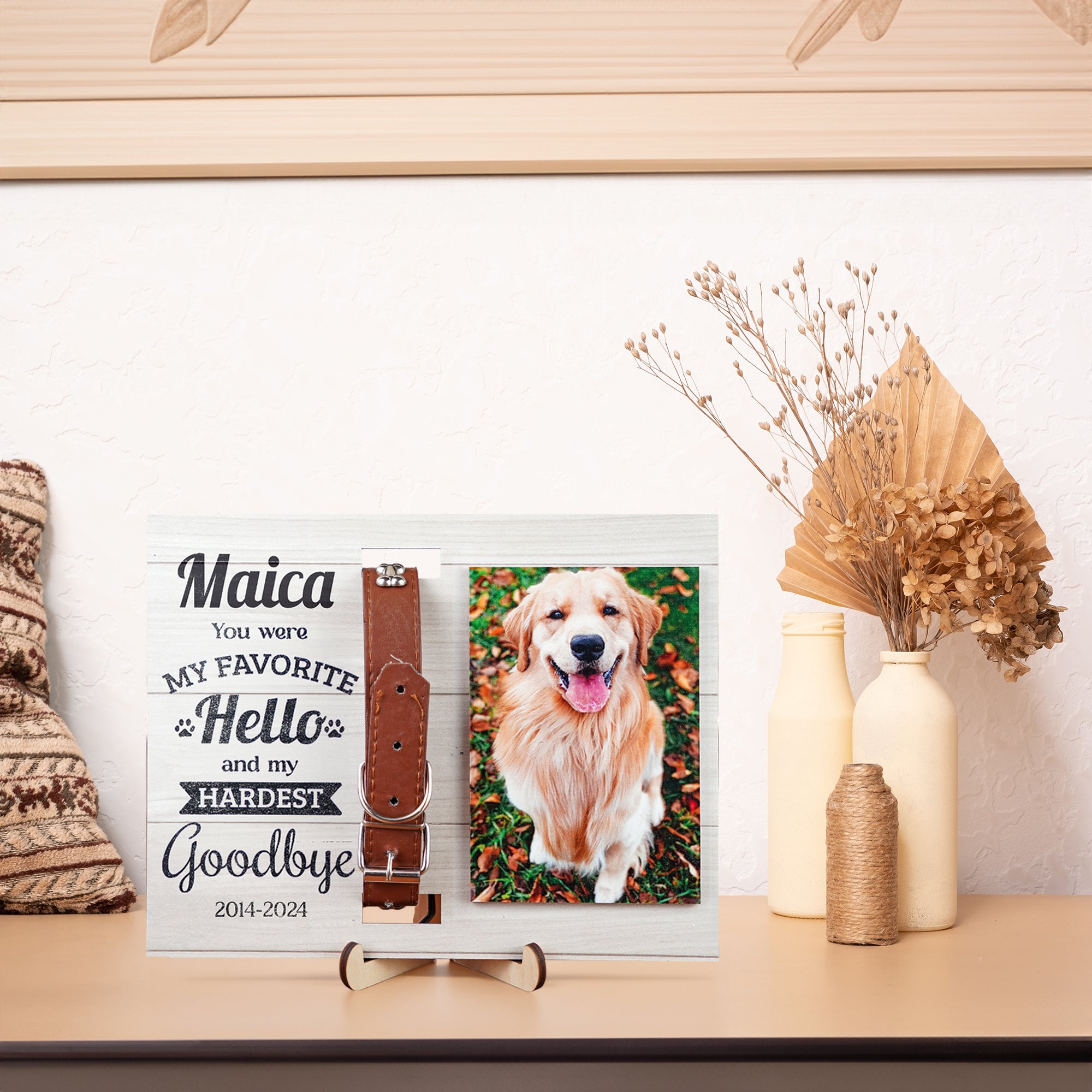 DNPETS Pet Memorial Printed Wooden Photo Frame Dog Loss Gift