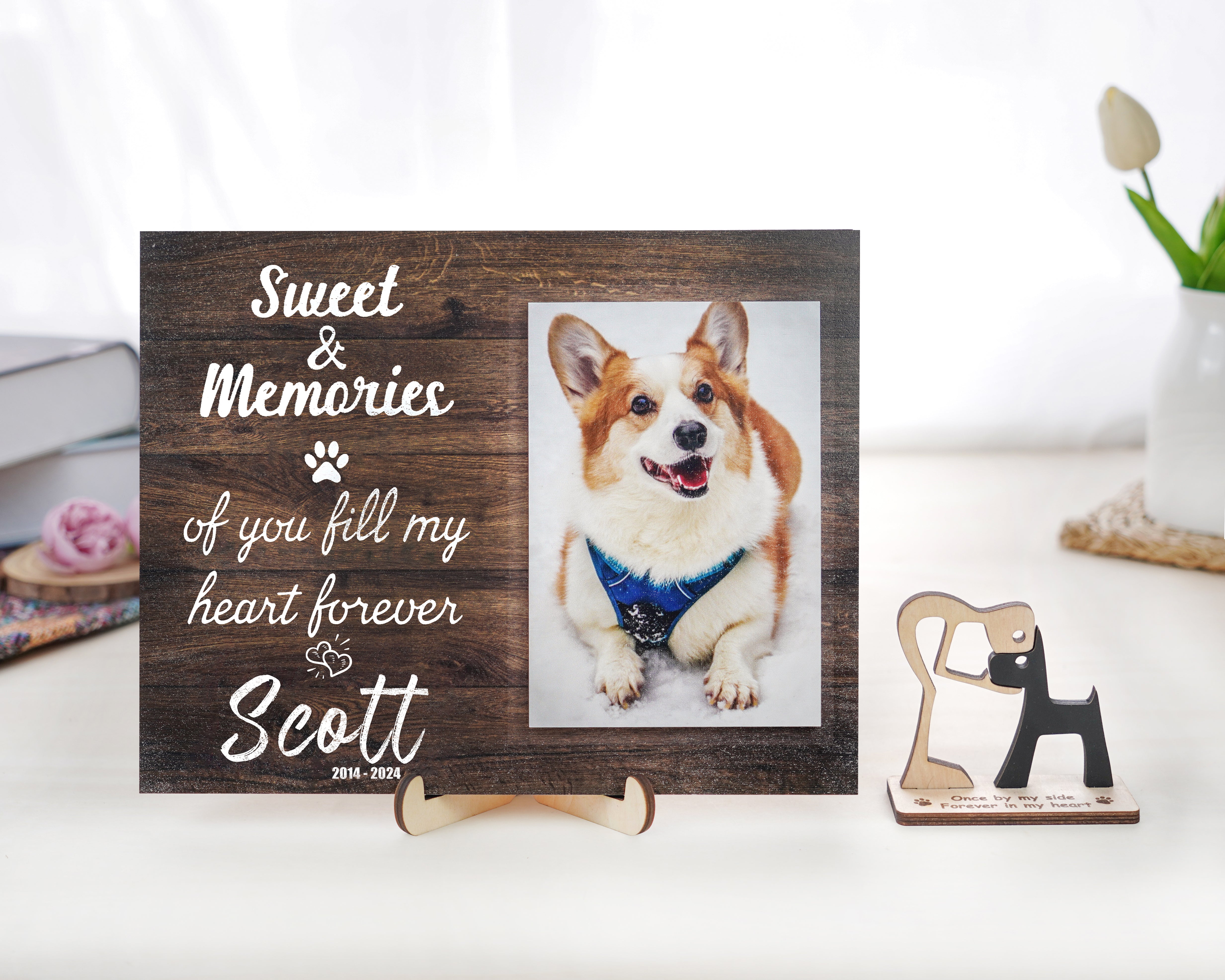 DNPETS Meaningful Pet Memorial Photo Frame Dog Loss Gift