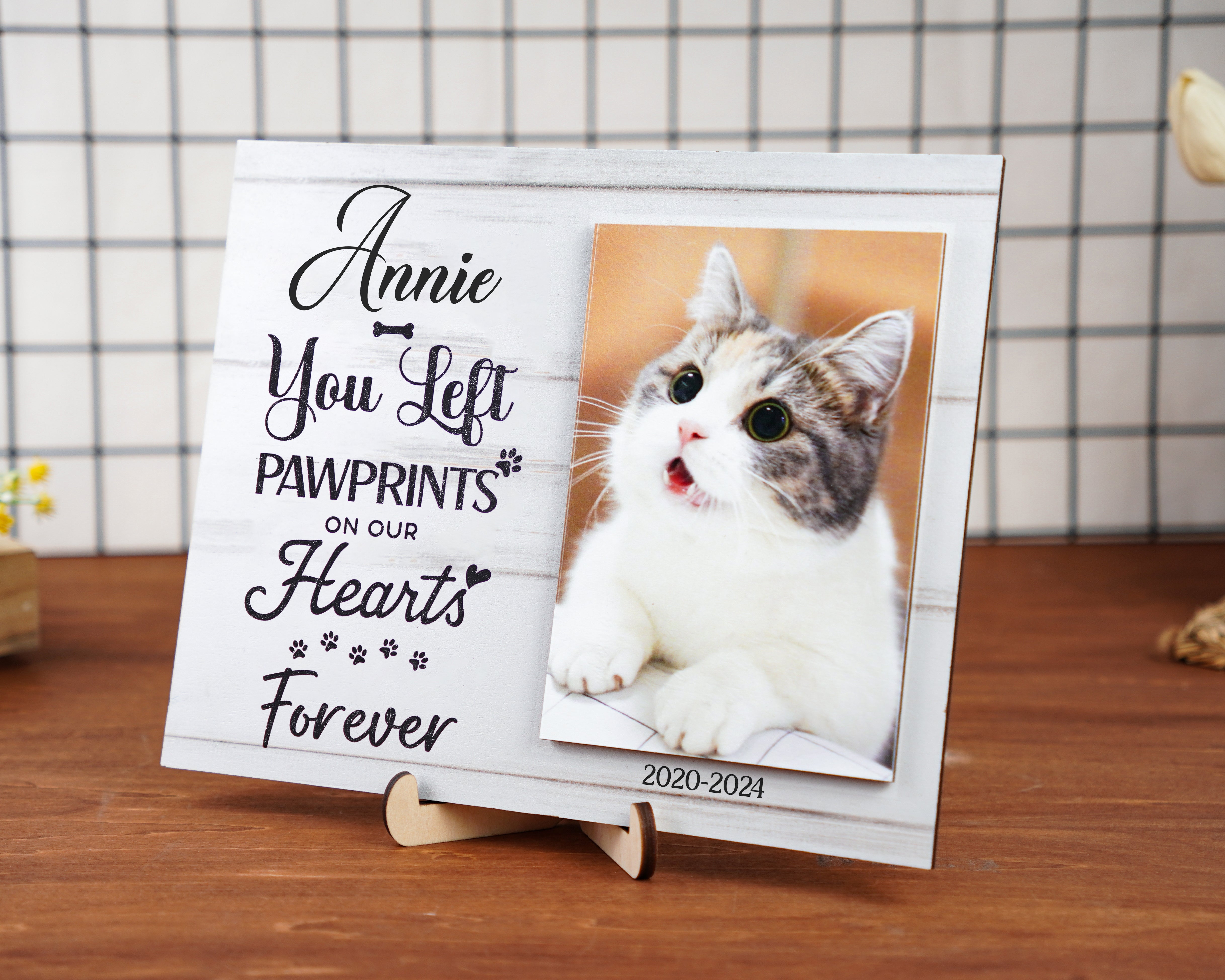 DNPETS Pet Memorial Printed Wooden Photo Frame Pet Loss Gift