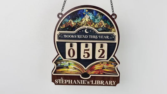 Personalized Books Read Tracker,Books Read This Year,Bookshelf Counter Decor,Bookish Gift,Book Lover,Gift for Reader,Book End,Book Club Gift