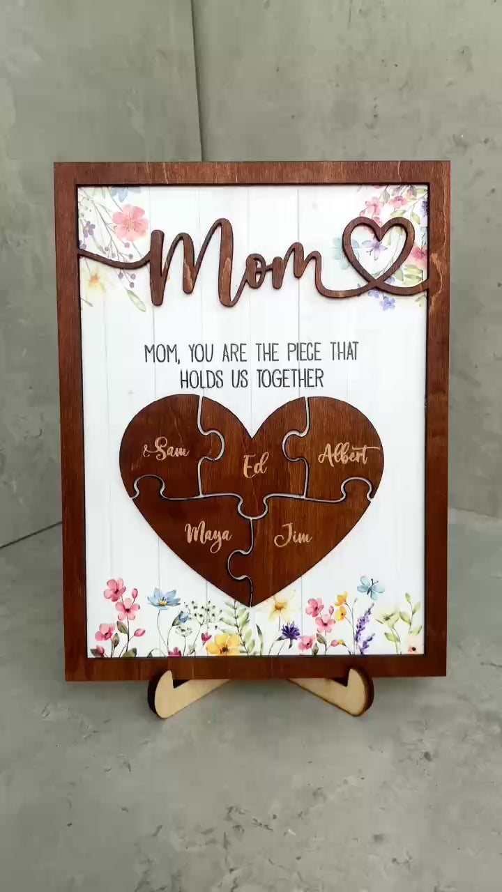 Custom Mom Puzzle Sign Mother's Day First Mom Gift