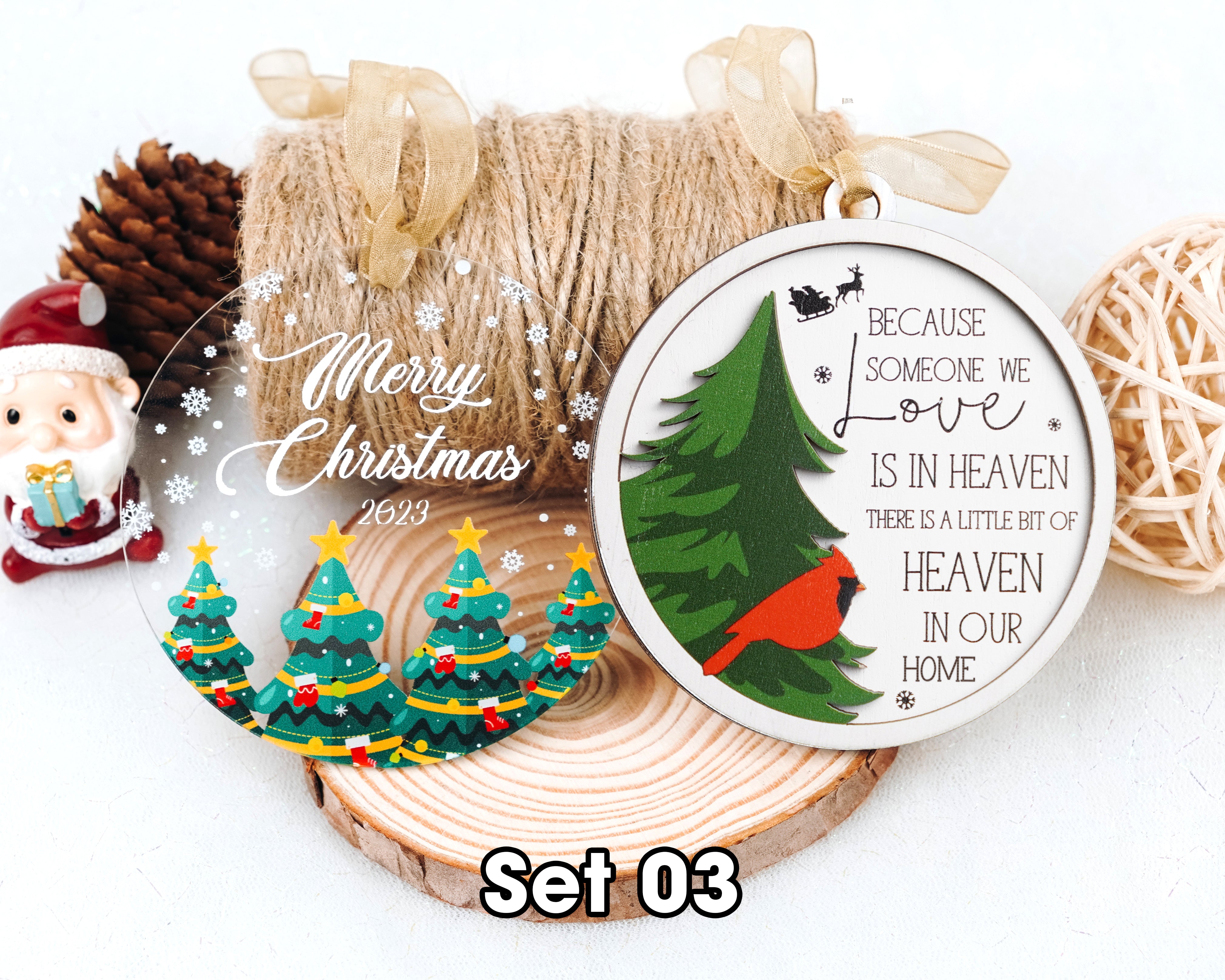 Red Cardinal Christmas Ornaments Memorial Ornament Christmas In Heaven Because Someone We Love is in Heaven, Christmas Tree Ornaments for Loss of Loved One Memory of Loved One Thoughtful Bereavement/Sympathy Keepsake