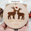 Personalized First Christmas as Mr and Mrs Ornament Custom Reindeer Bear Penguin Couple Christmas Ornaments Engagement Wedding Keepsake Gifts for Newlywed Xmas Tree Decorations