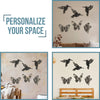 SET OF 6 BLACK BUTTERFLY WOOD WALL DECOR AND BIRD WALL DECOR WOODEN